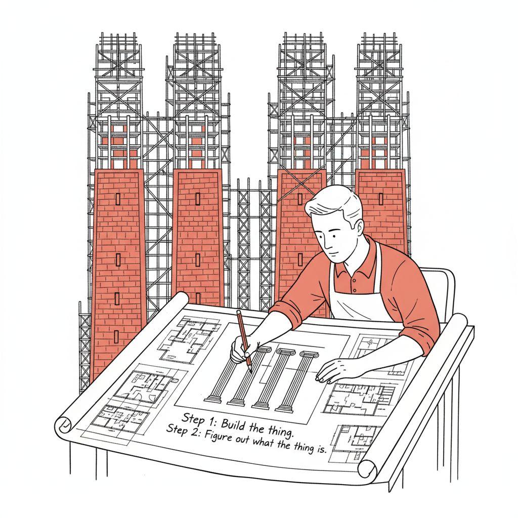 Abstract illustration representing building systems and infrastructure