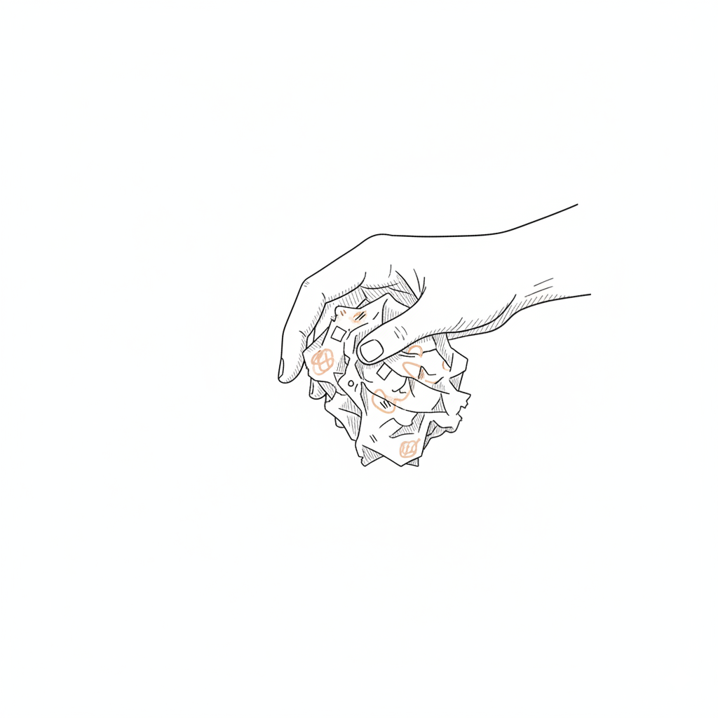 Illustration of a tangled line resolving into clarity